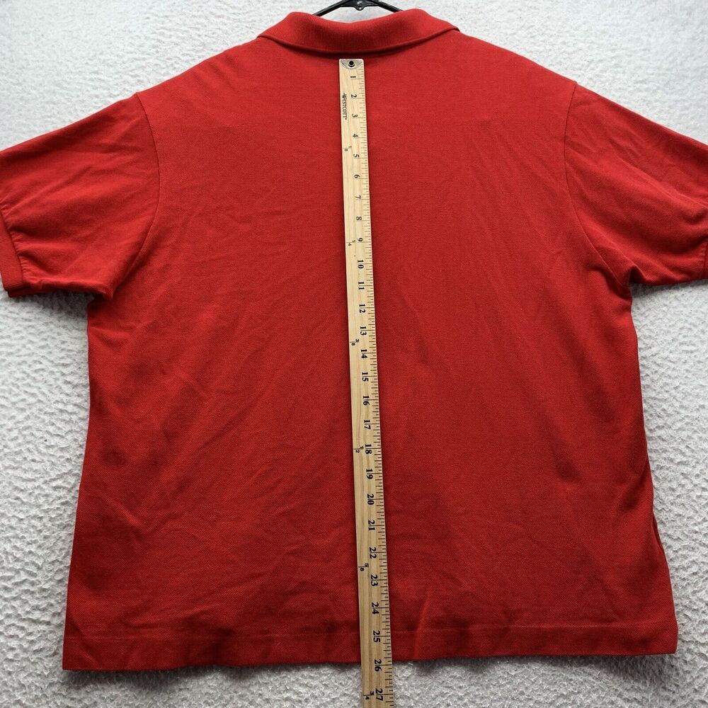 Lacoste Polo Shirt Mens 7 XXL 2XL Red Mesh Preppy Casual Comfort Golf Dad - Picture 4 of 9